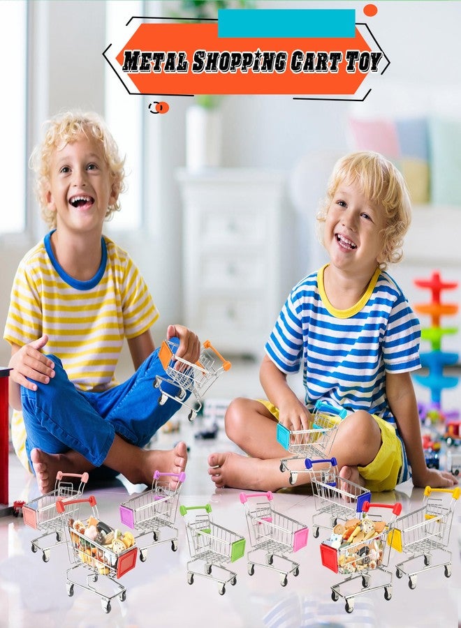 Flahard 9 Pcs Mini Shopping Cart, Tiny Supermarket Handcart, Desk Shopping Cart Toys, Bulk for Kids, Desk Decoration, Doll House, Cosplay Accessory, 9 Colors - Image 5